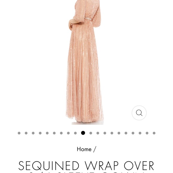 Worn once beautiful dress peach color - Picture 2 of 3